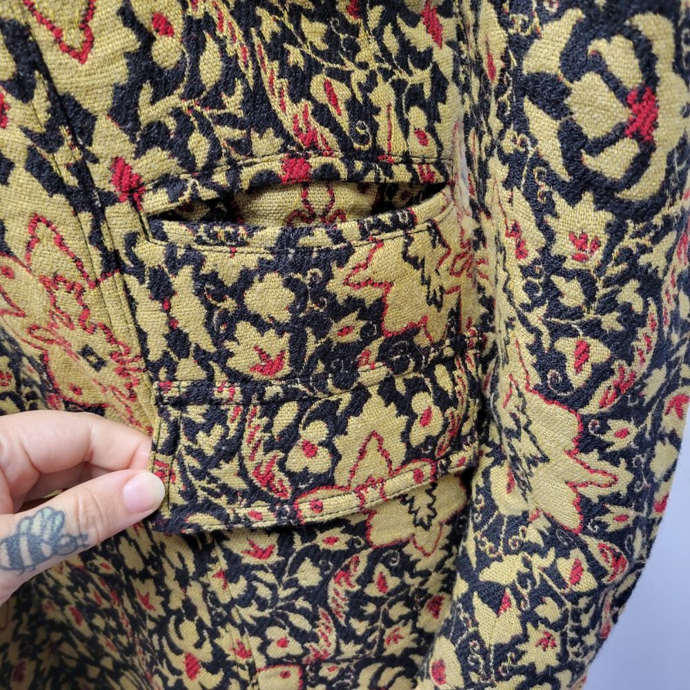 Free People Tapestry Long Winded Double Breasted Coat Womens 2 Boho - Picture 13 of 16